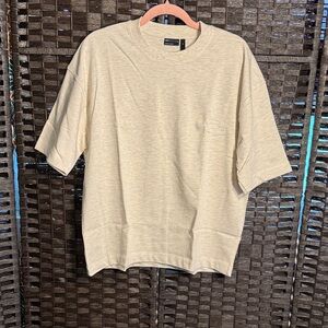 ASOS DESIGN Premium Heavyweight Oversized T Shirt Oatmeal Marl Size XS